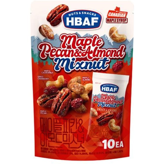 HBAF Mélange de noix, d'érable, de pamplemousse et d'amandes, 200 g(20gx10EA) (3 Options) 1PACK (200g x 1) brown
