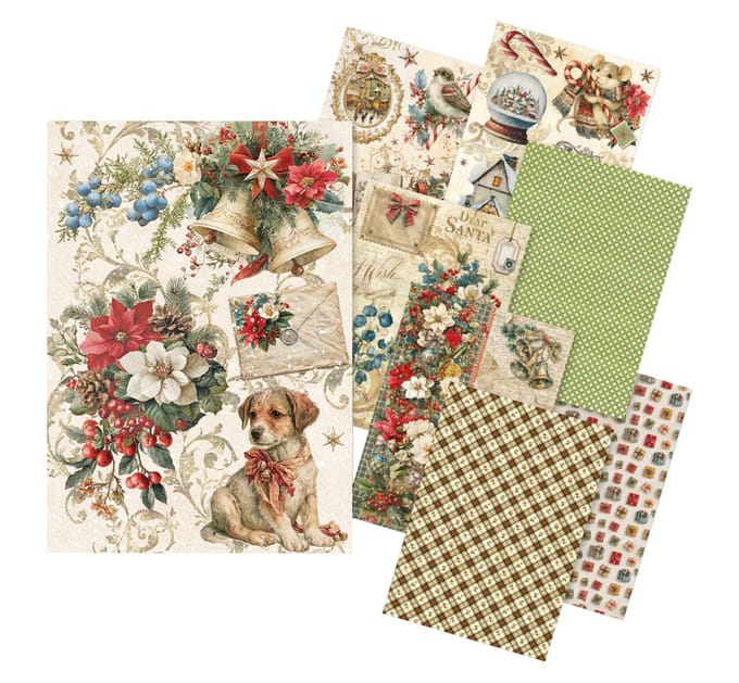 Ciao Bella motief strozijde assortiment "Cozy Christmas", set van 8