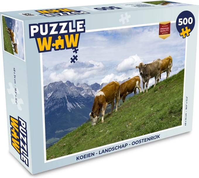Puzzel Koeien - Landschap - Oostenrijk - Legpuzzel - Puzzel 500 stukjes