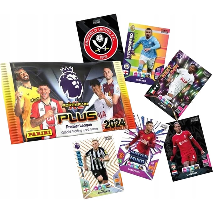 Album voetbal kaarten premier league 2024 plus startset 3 zakjes
