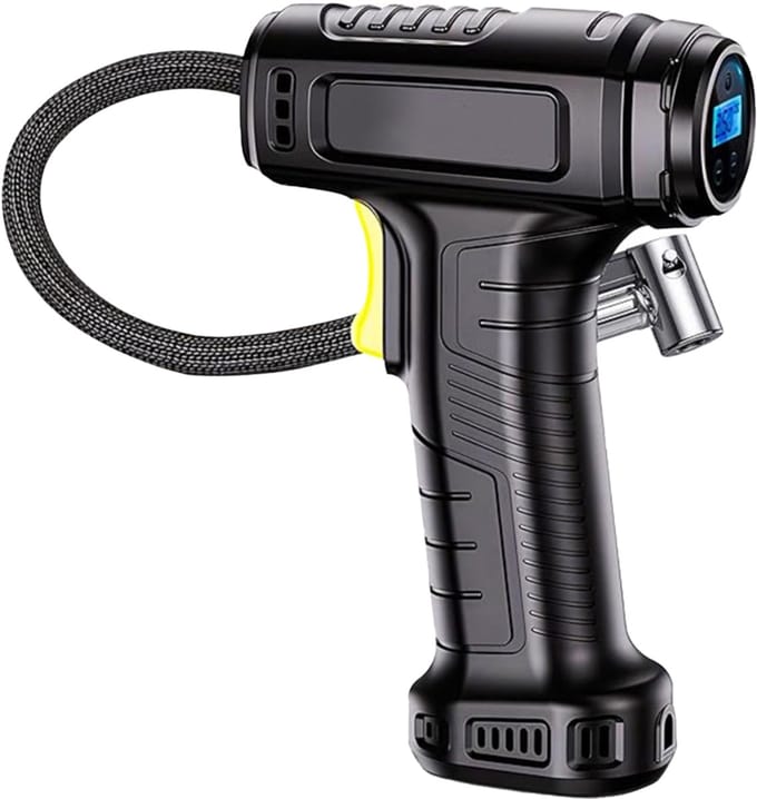 Banden pomp auto - Bandenpomp compressor - Fietspomp met drukmeter - Fietspomp elektrisch - Draadloos - Oplaadbaar - 12V