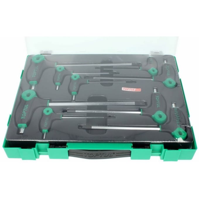 Zeskant stiftsleutelset HEX TOPTUL 9Stk (2 2.5 3 4 5 6 7 8 10 mm) T-Griff