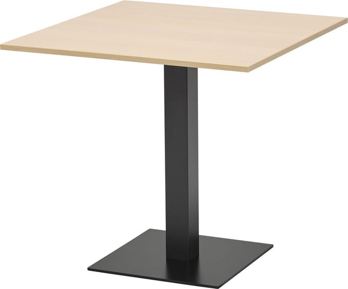 T60 Kolomtafel vierkant - 70x70 cm - Eiken Whitewash / Zwart frame