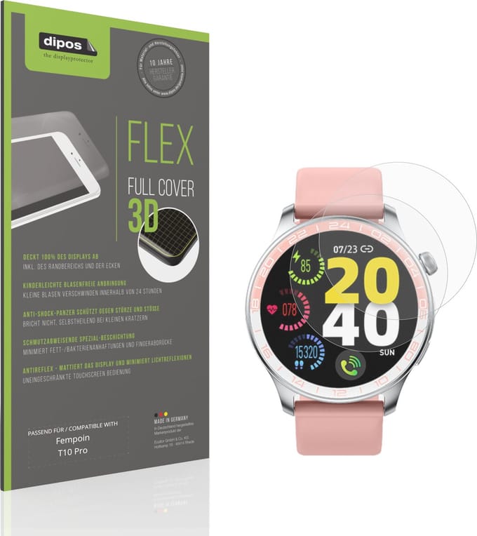 dipos FLEX – 2x Matte Screenprotector geschikt voor Fempoin T10 Pro | Volledige Schermbescherming | Case-Friendly