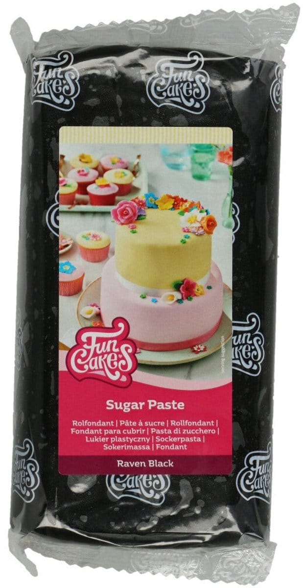 FunCakes Rolfondant - Zwart - 1kg - Fondant - Taartdecoratie