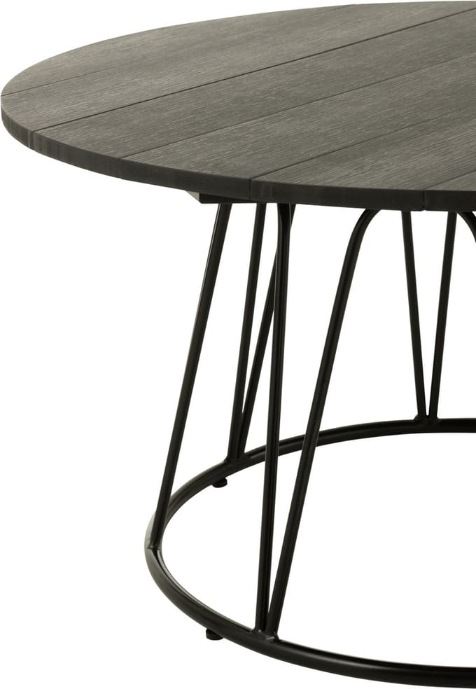 J-Line tafel Zoa - metaal/polyethyleen - zwart