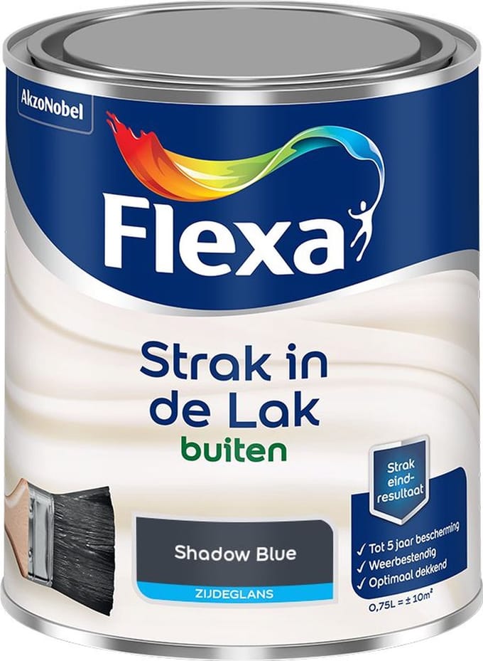 Flexa - Strak In De Lak Buitenlak Zijdeglans - Shadow Blue - Mengverf - 750 Ml