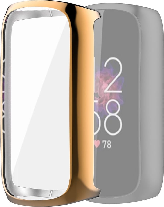 By Qubix - Geschikt voor fitbit Luxe - TPU case (volledig beschermd) - Rosé goud