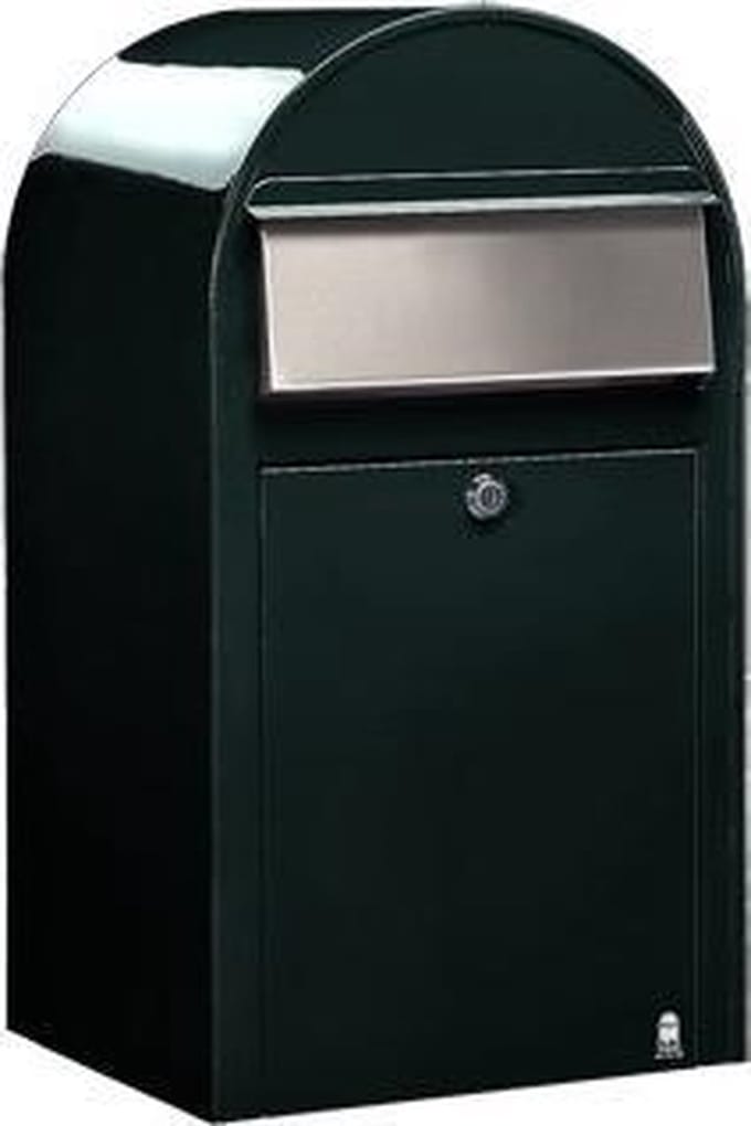 BOBI Brievenbus Grande - RAL 6064 - Zwartgroen en RVS Klep