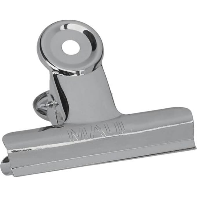 Papierklem MAUL Bulldog 70mm capaciteit 40mm zilver 5 stuks