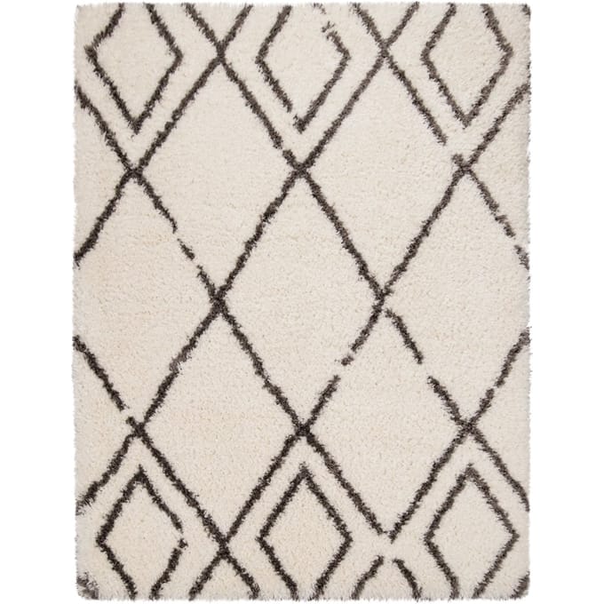 Hoogpolig tapijt Mahara beige 60x90 cm