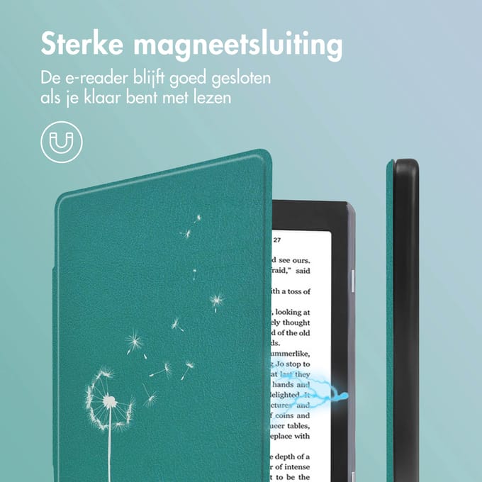 imoshion Design Slim Hard Case Bookcase voor de Kobo Nia - Green Dandelion