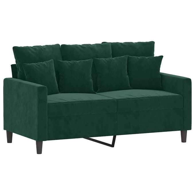 vidaXL - 2-delige - Loungeset - met - kussens - fluweel - donkergroen