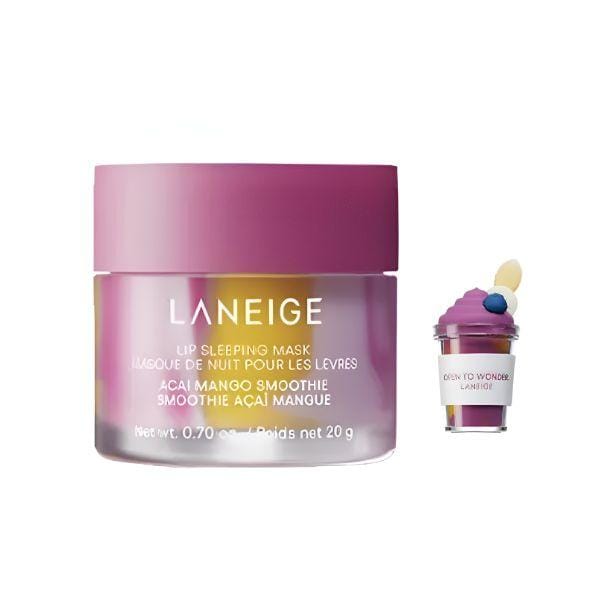 LANEIGE Masque de Nuit pour les Lèvres Collection Smoothie Baie d'Açaï Mangue pink