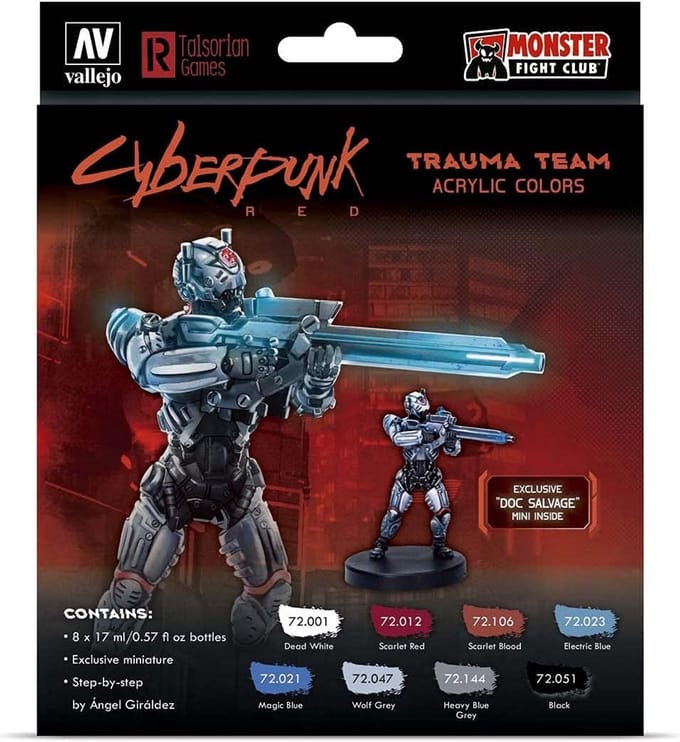 Trauma Team Cyberpunk Red Exclusive Doc Salvage Miniature + Verfset 72310