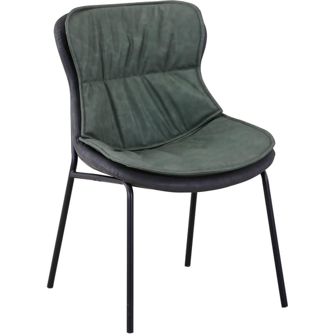 Floraya - Eetkamerstoel Brady - Groen/Donkergrijs - 64x54x84 cm - Maximaal draagvermogen 120KG