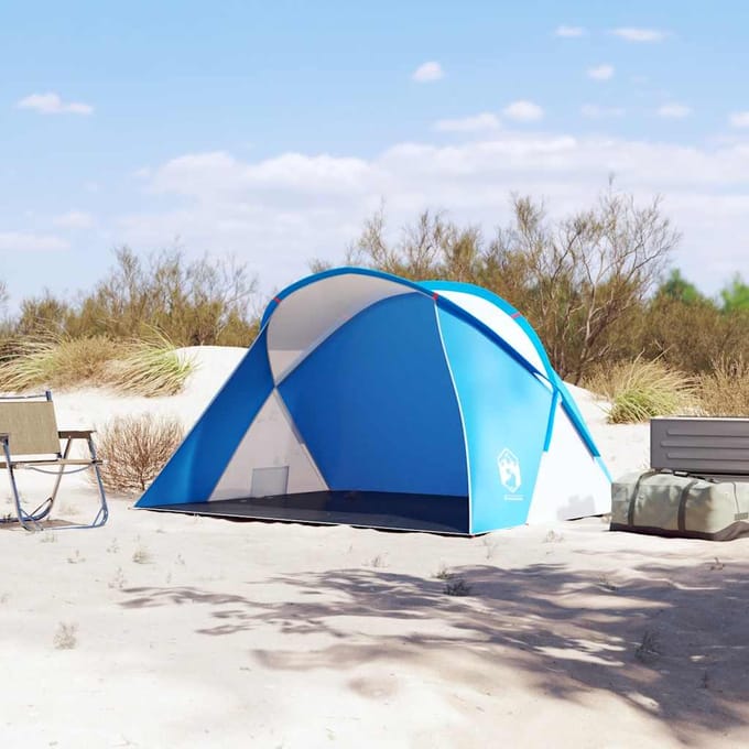 vidaXL - Strandtent - 2-persoons - pop-up - waterdicht - azuurblauw