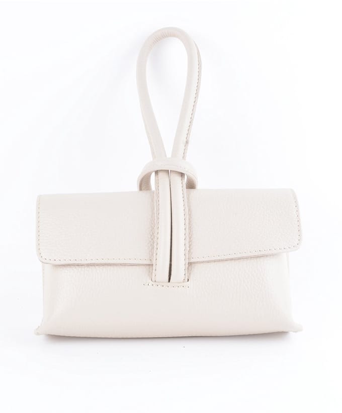 Giuliano Lederen schoudertas Enara - Made in Italy - Beige