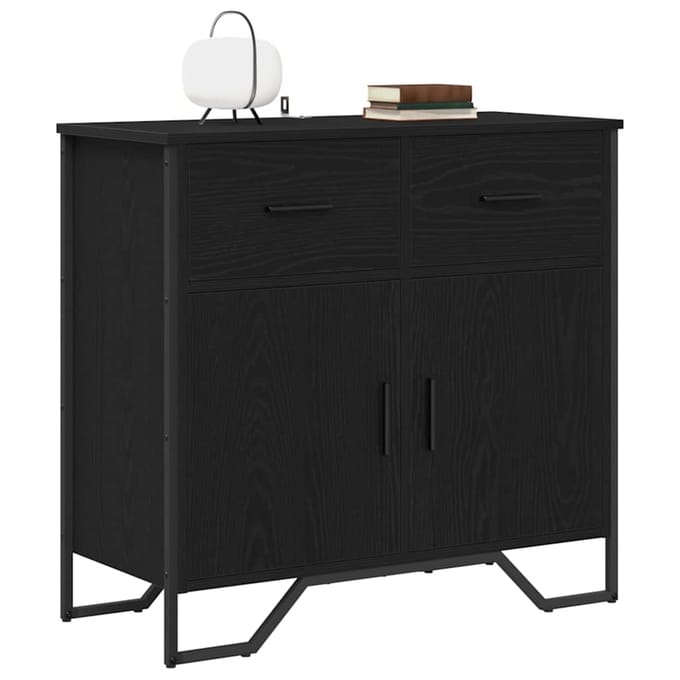 vidaXL - Dressoir - Zwart - Eiken - 79,5 - x - 35,5 - x - 74,5 - cm