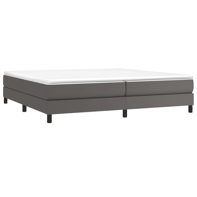 vidaXL - Boxspring - bed - kunstleer - grijs - 200x200 - cm