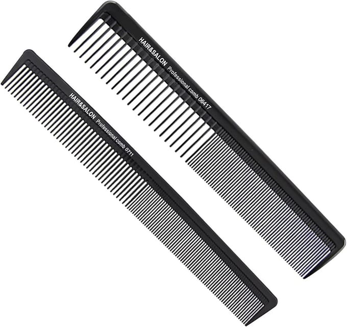 Set van 2 Carbon Kammen voor Fijn en Grof Haar - Professioneel Kappersgereedschap