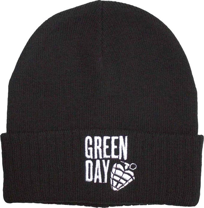 Green Day - Stacked Logo & Grenade Beanie Muts - Zwart