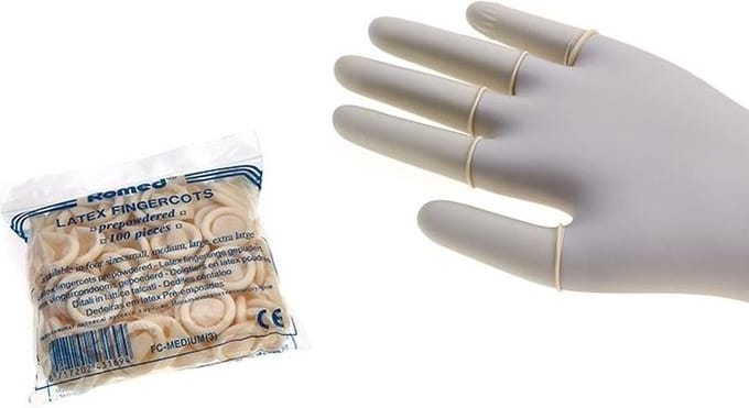 Romed latex vingercondooms medium - Set van 25 doosjes Romed
