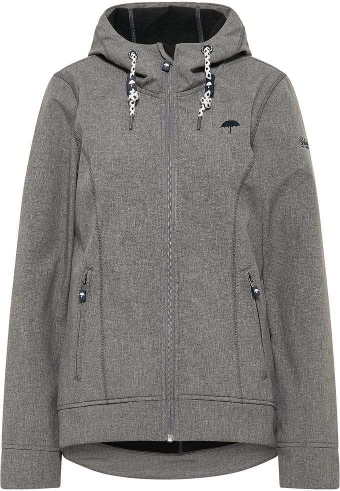 Schmuddelwedda softshell jas Dames grijs melange AOP