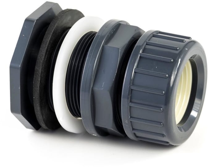 Druk PVC doorvoer met klemring - 40mm x 1-3/4