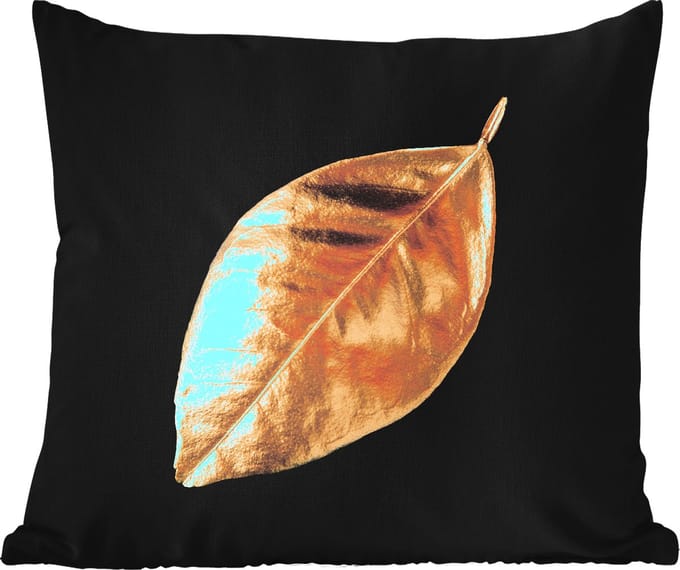 Buitenkussens - Tuin - Goud blad met een zwarte achtergrond - 45x45 cm