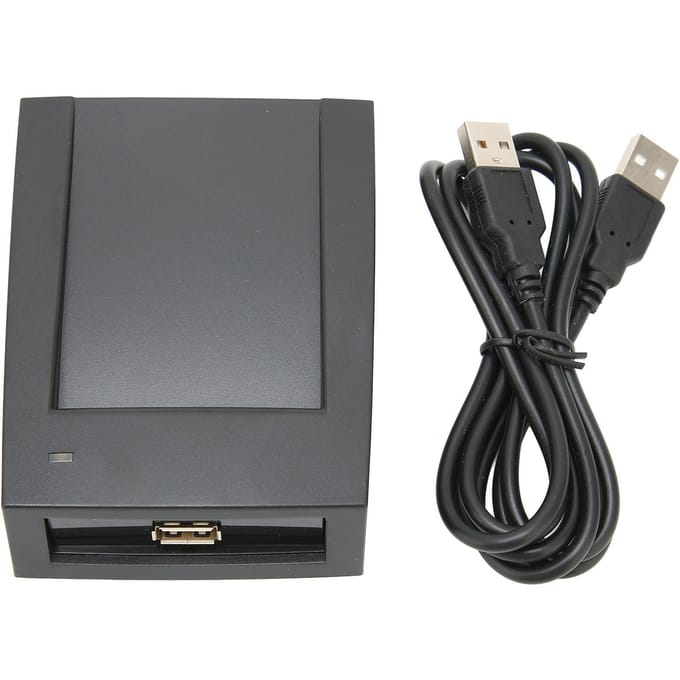 Lecteur de cartes à puce USB de bureau, lecture rapide (13,56 MHz), performances stables, grande compatibilité, base antidérapante. gray