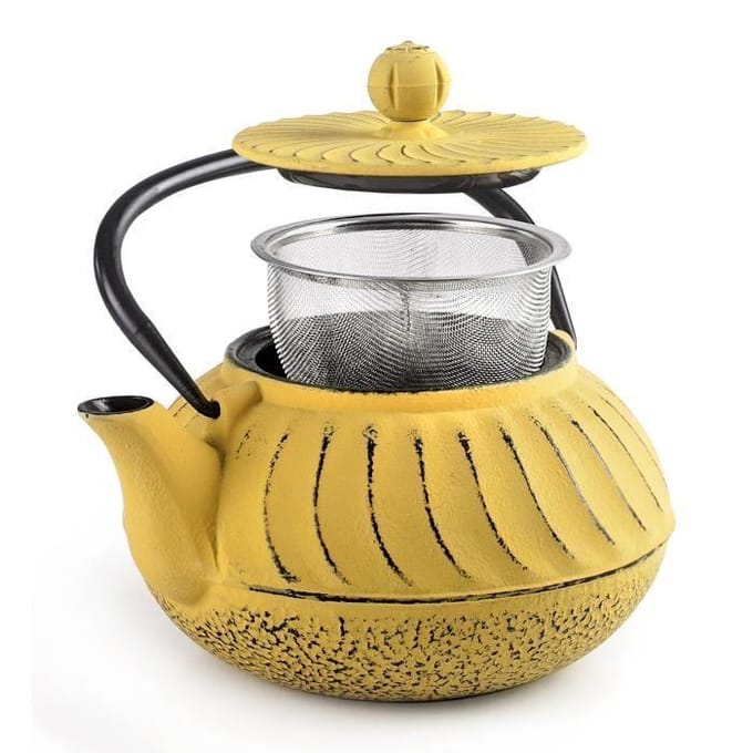 Theepot - IBILI - Luang - Geëmailleerd Gietijzer - 700 ml - Geel geel