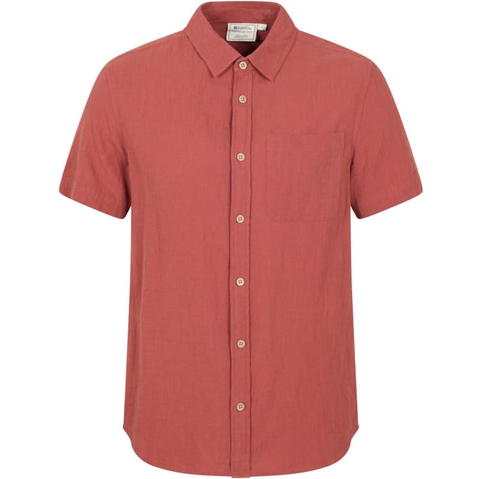 Mountain Warehouse Heren Palm Textuur Korteborzen Shirt (Roest)