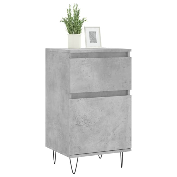 vidaXL - Dressoir - 40x35x70 - cm - bewerkt - hout - betongrijs