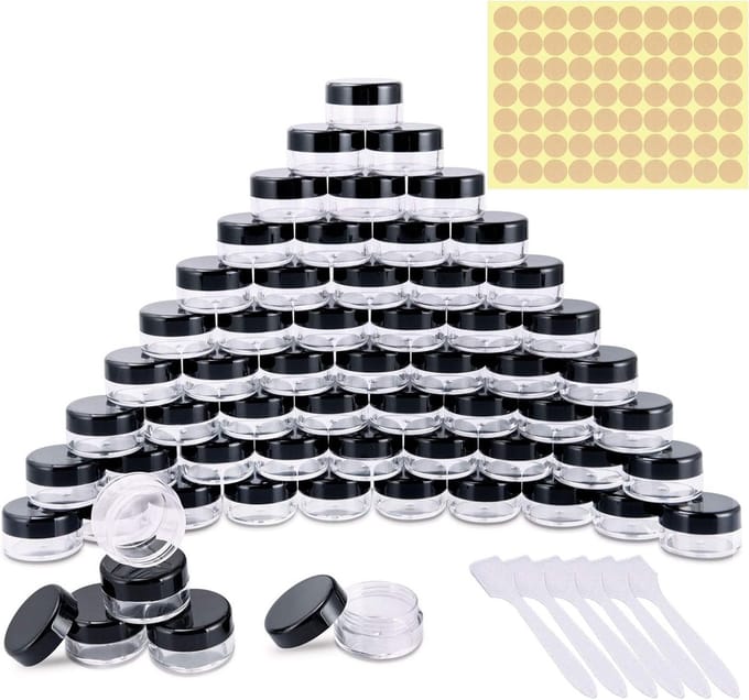Lege plastic potjes van 5 ml - Set van 60 stuks voor opslag, knutselen en cosmetica