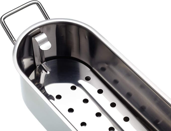 RVS visketel 61,5x18,5x10,5cm | inductie geschikt | ovenvast | inclusief deksel