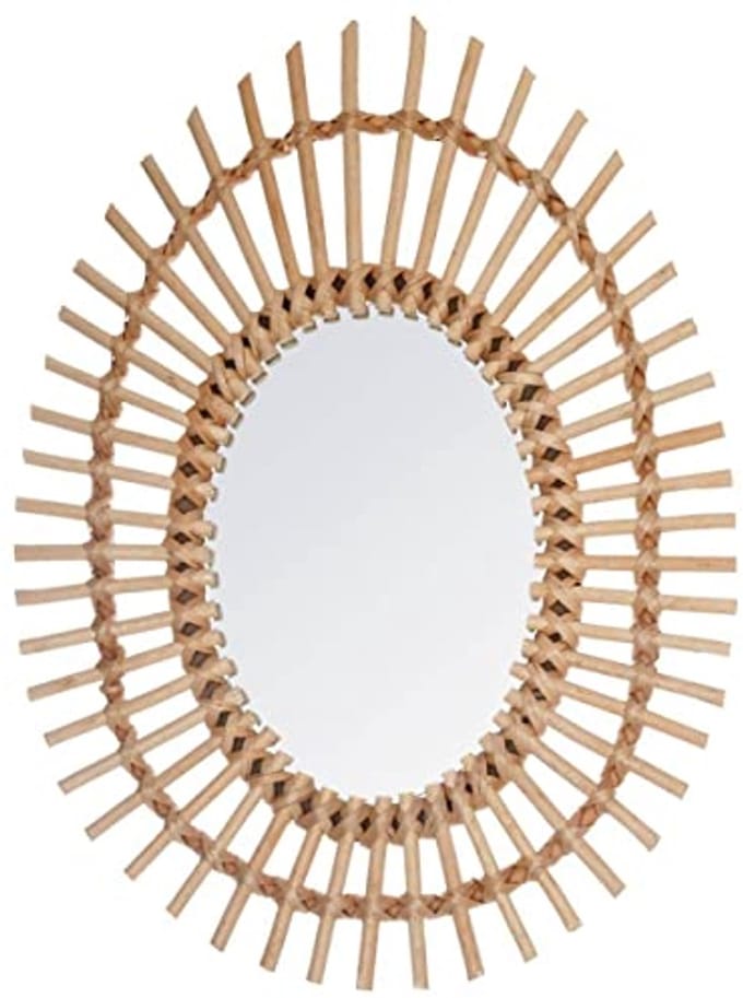 Ovale Wandspiegel van Rotan - 43 x 58 cm