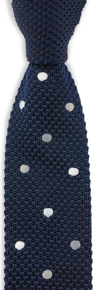 We Love Ties - Stropdassen - Kinderstropdas gebreid Fun Dots - donkerblauw / grijs / wit