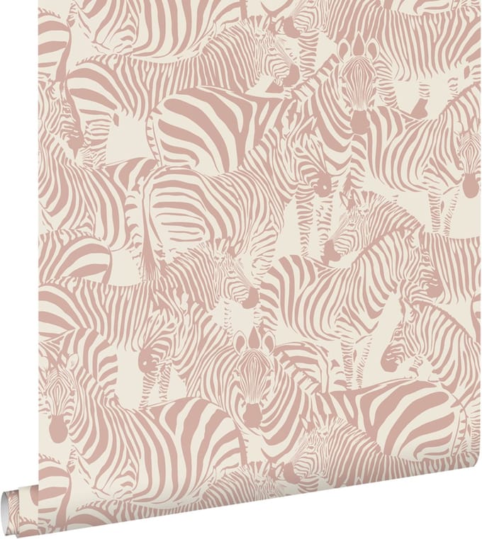 ESTAhome behang zebra's roze - 50 x 900 cm - 132216