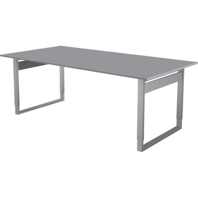 Vergadertafel Atwork grijs 200x100cm verstelbaar