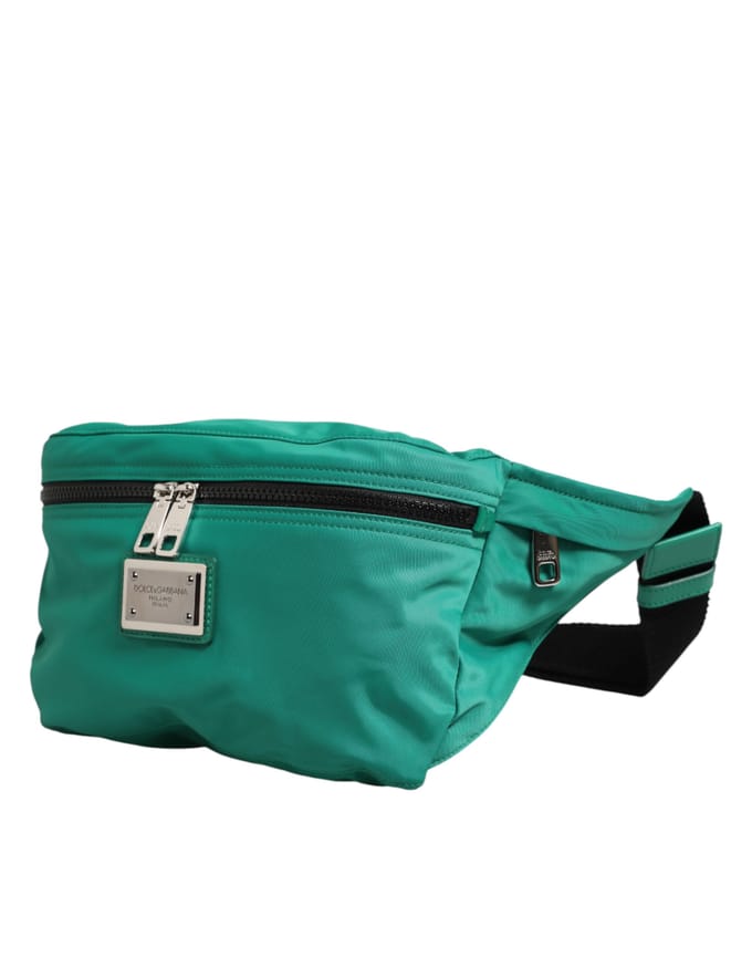Groene Logo Plaque Nylon Heuptas Mannen Borse Tas