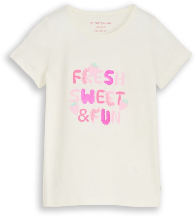 Tom Tailor - T-shirt met print - Maat 128/134 - Wool White