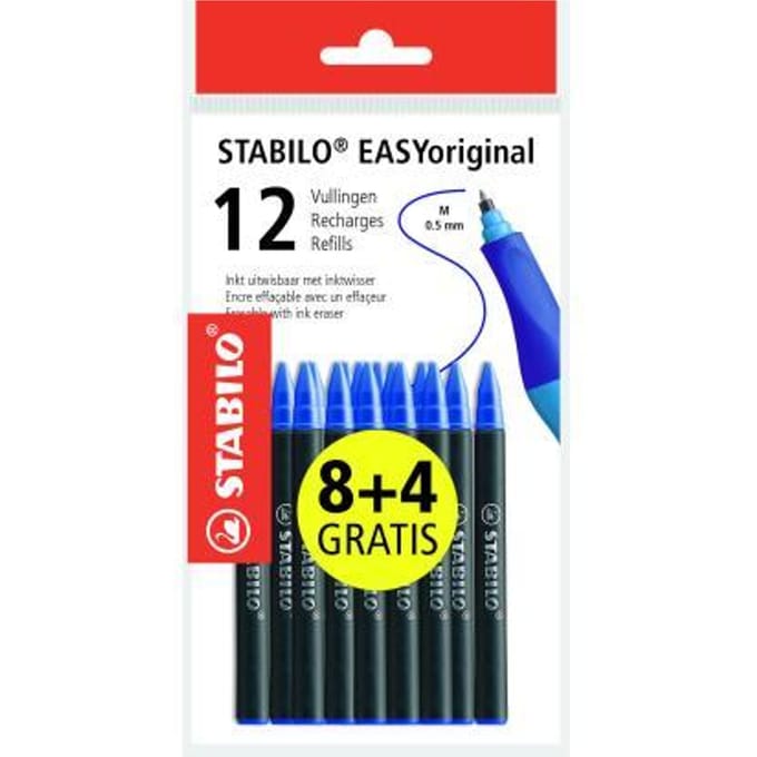 Stabilo EASYoriginal refill medium blauw ECO-pak 8+4 GRATIS Schrijfgerief Schrijfgerief