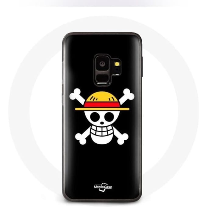 Coque - One Piece - Galaxy S9 - Souple - Manga - Tête de Mort - Noir noir