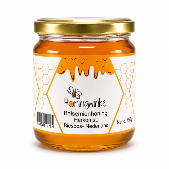 Balsemienhoning 450g Nederland Honingwinkel (vloeibaar)