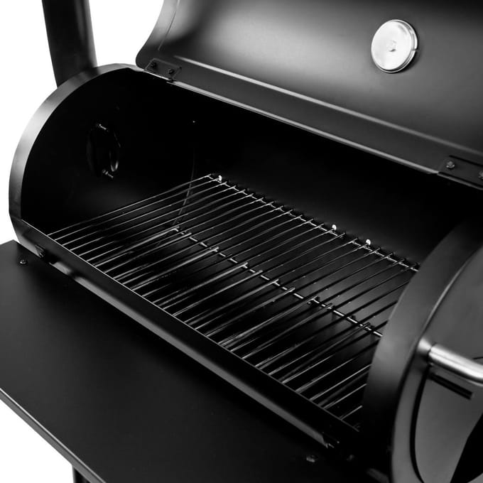 Mega-M Barrel - Houtskoolbarbecue - Met schoorsteen - Ingebouwde thermometer - Dubbel grillrooster