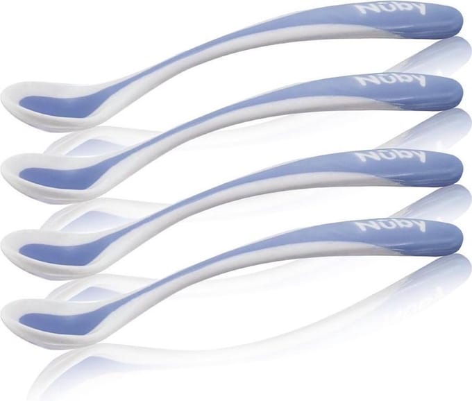 Nuby Lepel Warmtegevoelige 22,2 Cm Blauw 3m+ 4 Stuks