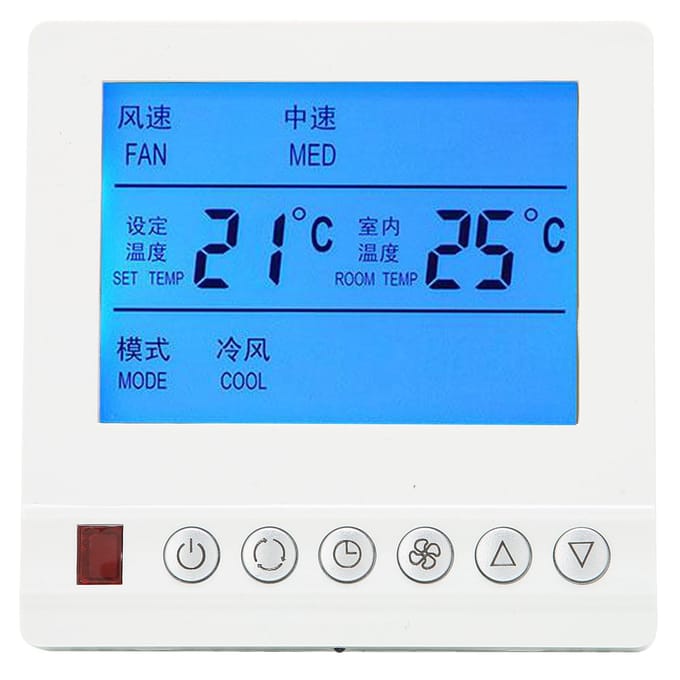 AC220V Slimme Thermostaat Centrale Airconditioning Watertemperatuur Drie-snelheden Schakelaar Thermostaat voor blue