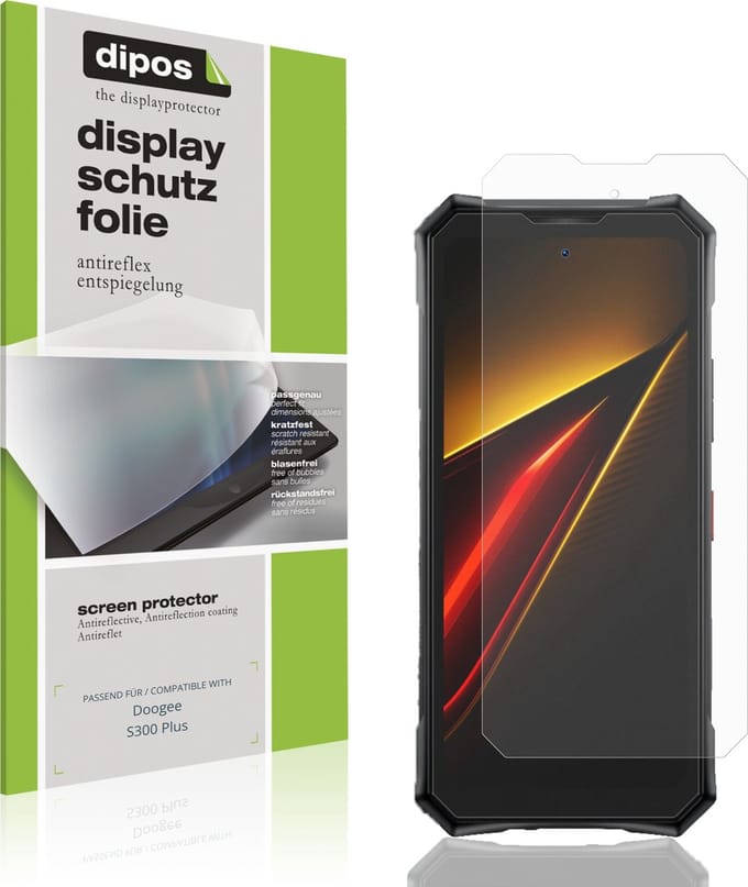 dipos – 4x Matte Beschermfolie geschikt voor Doogee S300 Plus | Krasbestendige & antireflecterende Screenprotector Ultra-Thin