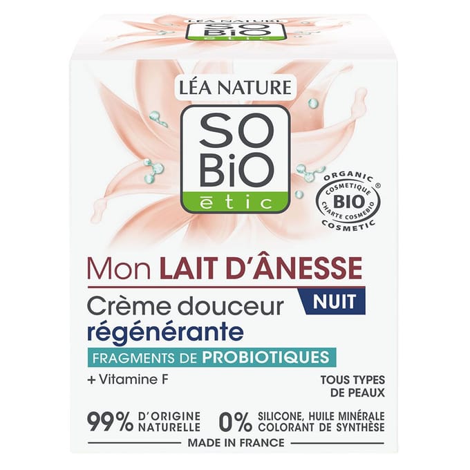 Léa Nature SO BIO étic Mon Lait d'Ânesse Crème Douceur Nuit Régénérante Bio 50 ml
